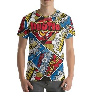 Launder Comic Pop Art Graphic T-Shirt Men’s Size Medium Hustle Legend Savage